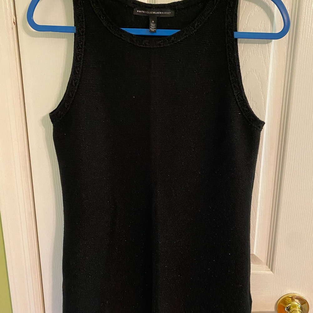 White House Black Market Textured Black Top